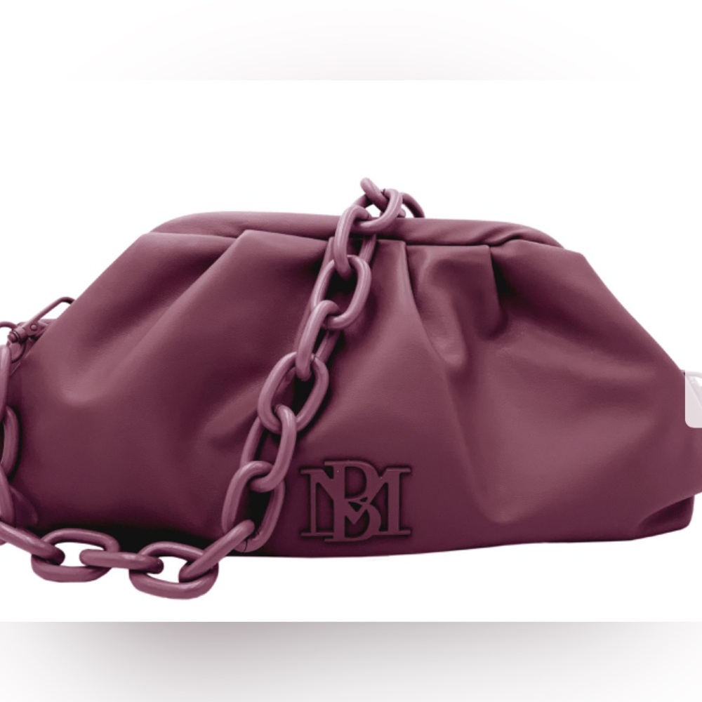 Badgley Mischka NWT Wrapped Frame Clutch -Plum